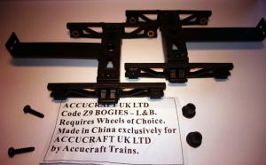 Accucraft Z9 L&B Goods wagon bogies (1 Pair no wheels)