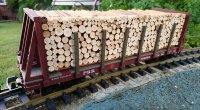Piko 38755 PRR Bogie Bulkhead Wagon With Log Load